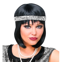 Čelenka Charleston s flitrami, strieborná